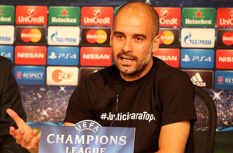 Hatte bei der Pressekonferenz vor dem Rückspiel gegen den FC Porto eine besondere Botschaft: Bayern-Trainer Pep Guardiola.