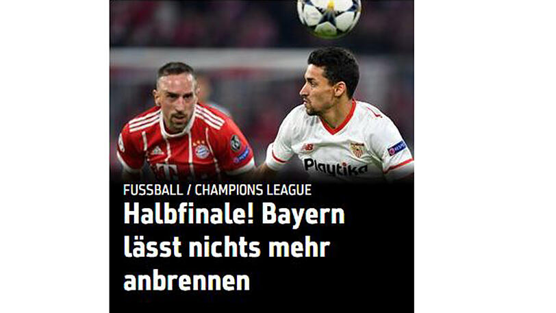 Bei Sport1 wird hingegen die Souveränität des Bundesligisten betont: "Halbfinale! Bayern lässt nichts mehr anbrennen"