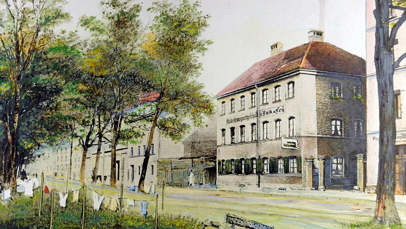 Karl Valentins Elternhaus in der Vorstadt Au, erbaut 1851: &bdquo;Untere Isargasse 45&ldquo; hei&szlig;t die Adresse anfangs noch, sp&auml;ter dann &bdquo;Entenbachstra&szlig;e 63&ldquo;.Heute hei&szlig;t sie Zeppelinstra&szlig;e 41. Hier kommt der Komiker 1882 zur Welt. 1906 muss er das Haus verkaufen.