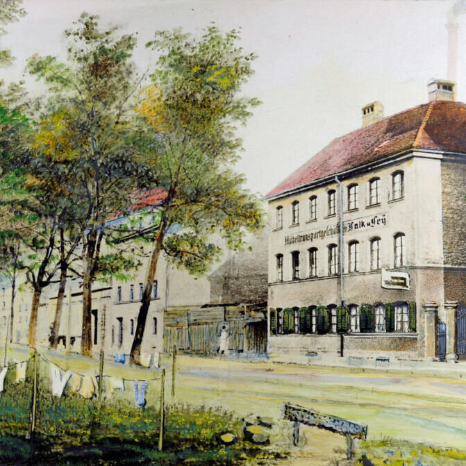 Karl Valentins Elternhaus in der Vorstadt Au, erbaut 1851: &bdquo;Untere Isargasse 45&ldquo; hei&szlig;t die Adresse anfangs noch, sp&auml;ter dann &bdquo;Entenbachstra&szlig;e 63&ldquo;.Heute hei&szlig;t sie Zeppelinstra&szlig;e 41. Hier kommt der Komiker 1882 zur Welt. 1906 muss er das Haus verkaufen.