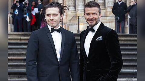 Brooklyn und David Beckham bei einer Veranstaltung im April.