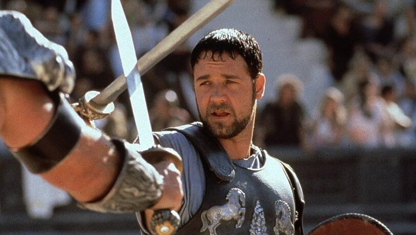 Russell Crowe spielte in "Gladiator" (2000) die Hauptrolle. Russell Crowe spielte in "Gladiator" (2000) die Hauptrolle.