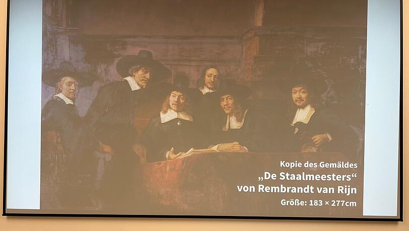 Ein Foto des angebotenen Rembrandts "De Staalmeesters", auf Deutsch: "Vorsteher der Tuchmacherzunft". 120 Millionen Schweizer Franken sollte das Gemälde kosten. Ein Foto des angebotenen Rembrandts "De Staalmeesters", auf Deutsch: "Vorsteher der Tuchmacherzunft". 120 Millionen Schweizer Franken sollte das Gemälde kosten.