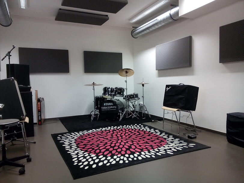 Der Proberaum in der S&uuml;dpolstation vom Feierwerk in Neuperlach.