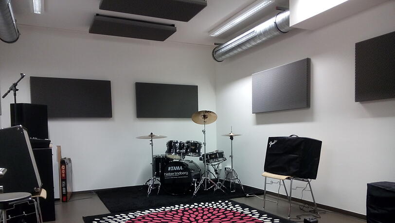 Der Proberaum in der S&uuml;dpolstation vom Feierwerk in Neuperlach.