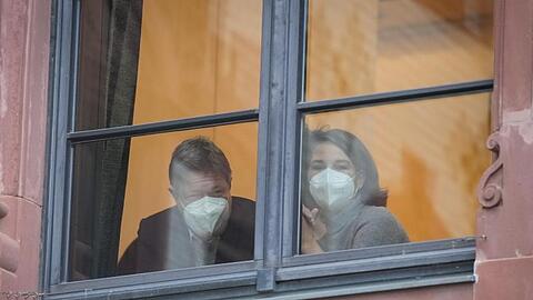 Die Bundesvorsitzenden von Bündnis 90/Die Grünen, Robert Habeck und Annalena Baerbock, in Berlin.