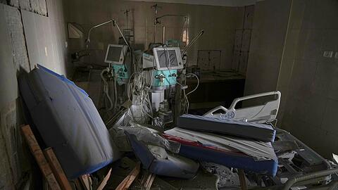 Schäden in Krankenhaus im Gazastreifen.