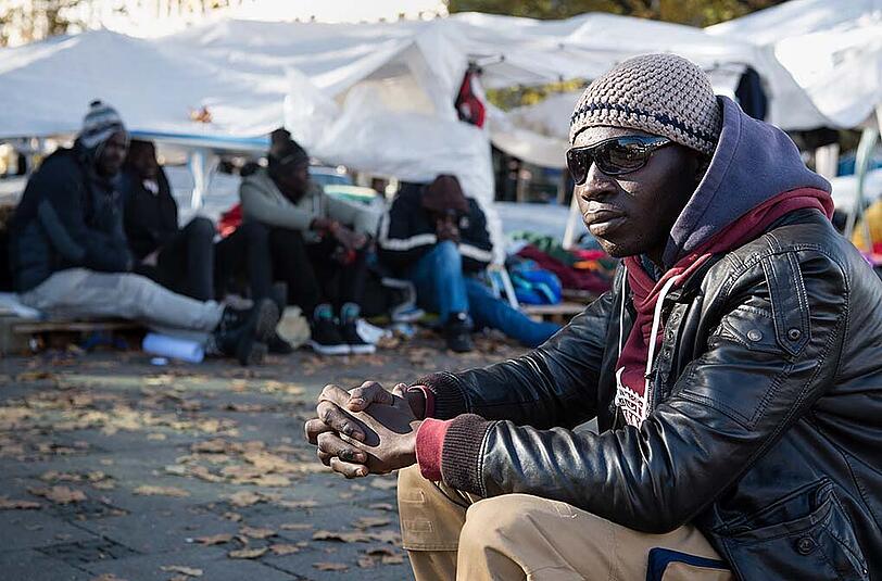 Bilder vom Flüchtlingslager am Sendlinger Tor.