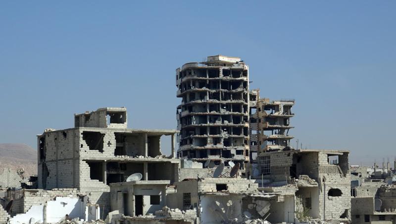 Ruinen im syrischen Harasta. Derzeit wird gegen 14 Deutsche in Syrien ermittelt, die dem IS angehören sollen. Ruinen im syrischen Harasta. Derzeit wird gegen 14 Deutsche in Syrien ermittelt, die dem IS angehören sollen.