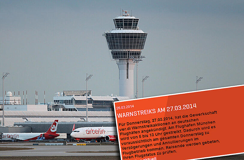 Streik am Münchner Flughafen: Es ist mit Ausfällen zu rechnen.