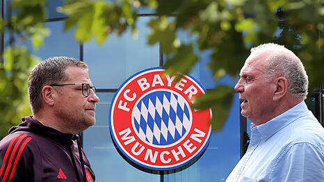 Unterschiedliche Standpunkte: Bayerns Sportvorstand Max Eberl (l.) und Aufsichtsrat Uli Hoeneß.