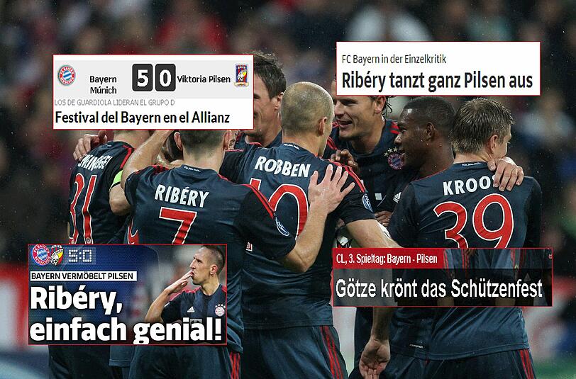 Internationale Stimmen: FC Bayern gegen Pilzen: Pressestimmen: Ribery brilliert - FC Bayern - Abendzeitung München