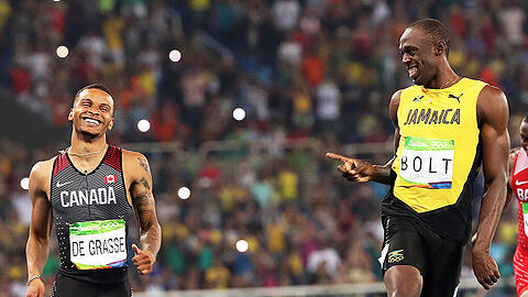 Zeit für Faxen blieb auch noch: Usain Bolt joggte ins 200-Meter-Finale.