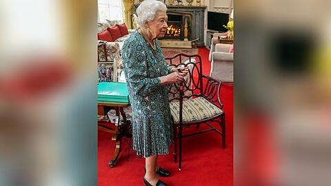 Die Queen im Februar 2022 auf Schloss Windsor.