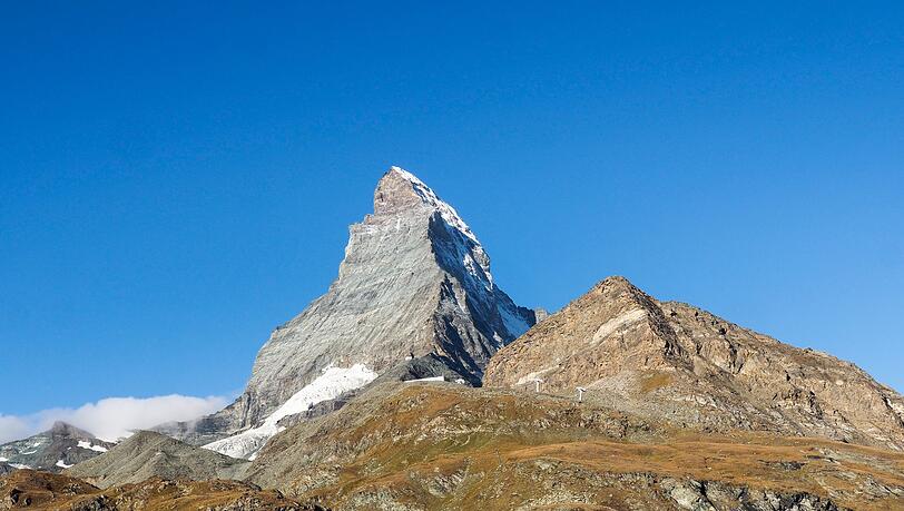 Normalerweise ist der Gipfel des Matterhorns auch im Sommer mit Schnee bedeckt.