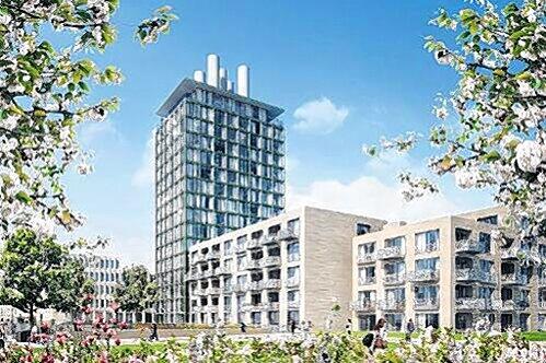 Zum Luxuswohnen am alten Heizkraftwerk in der Müllerstraße gehört eine Kindertagesstätte.