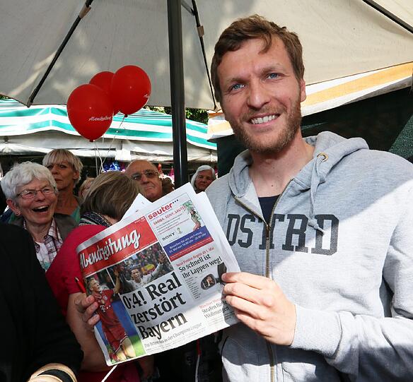 Benny Lauth auf der AZ-Veranstaltung am Viktualienmarkt.
