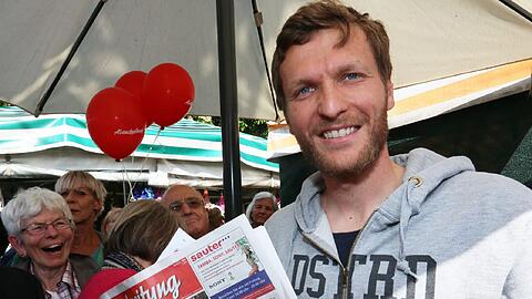 Benny Lauth auf der AZ-Veranstaltung am Viktualienmarkt.