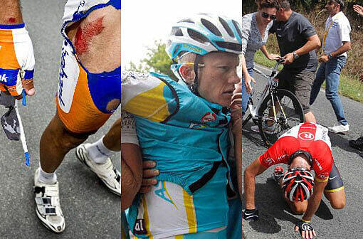 Tour der Leiden: Eine Sturzserie überschattet die Frankreich-Rundfahrt 2011. Die Bilder.