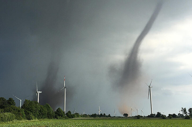 Tornados sind "nicht vollständig auszuschließen", warnt der DWD.
