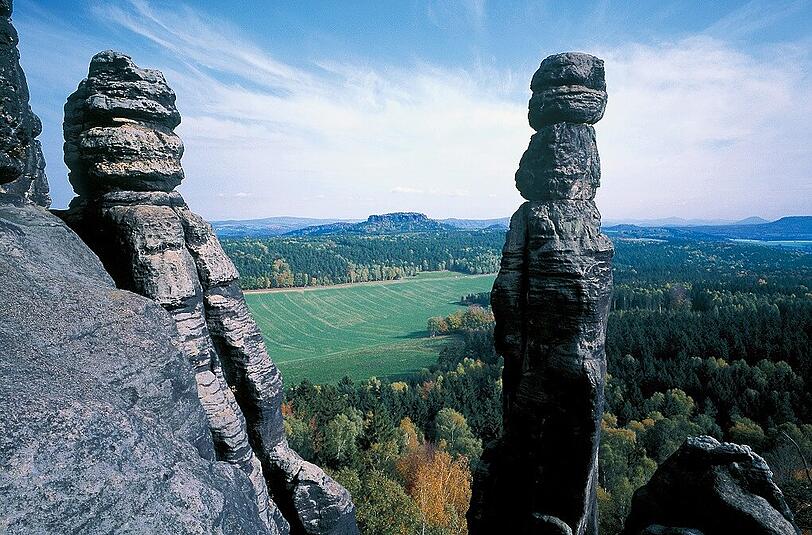 Ein unvergleichliches Panorama: Barbarine am Pfaffenstein.