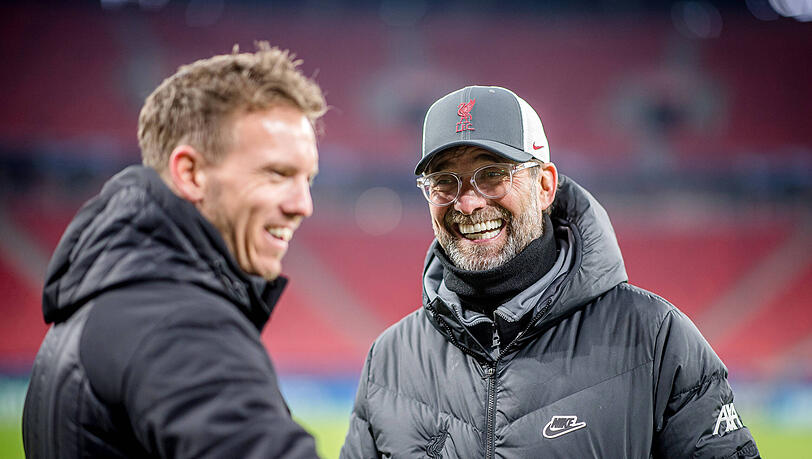 Könnten im Achtelfinale aufeinander treffen: Julian Nagelsmann (li.) und Jürgen Klopp.