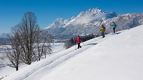 Winterwanderungen durch die herrliche verschneite Landschaft sind ein Highlight.