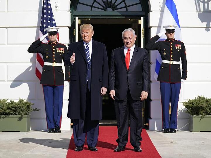 Donald Trump empfängt Benjamin Netanjahu am Weißen Haus.