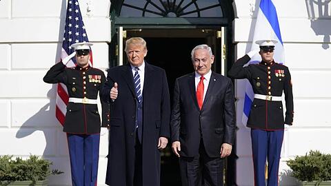 Donald Trump empfängt Benjamin Netanjahu am Weißen Haus.
