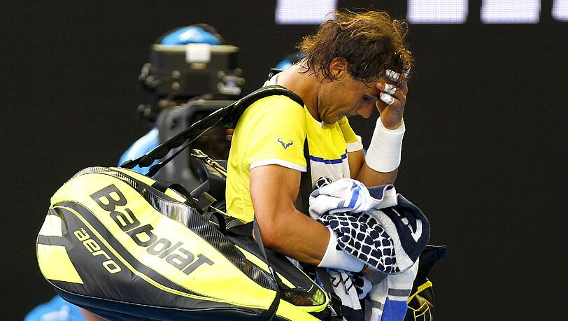 Enttäuscht über sein Ausscheiden: Rafael Nadal. Enttäuscht über sein Ausscheiden: Rafael Nadal.
