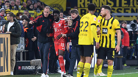 Alphonso Davies war nach dem Treffer von Jude Bellingham komplett benommen und musste ins Krankenhaus.