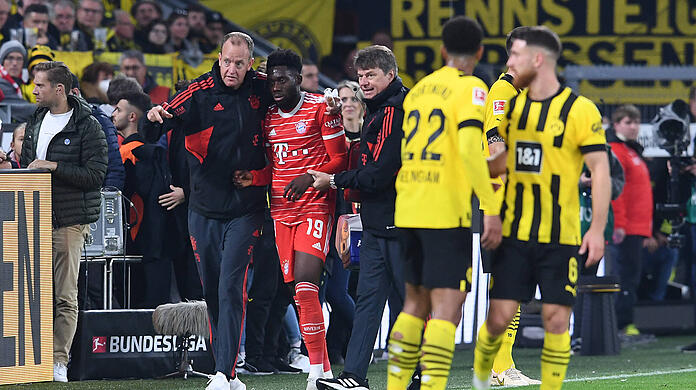 Alphonso Davies war nach dem Treffer von Jude Bellingham komplett benommen und musste ins Krankenhaus.