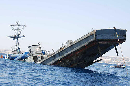 Gozo: Frachter wird versenkt, Foto: FVA Malta