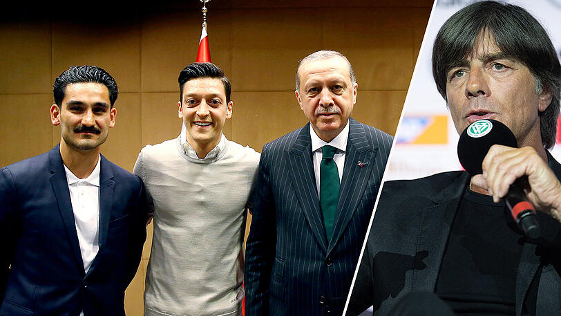 Joachim Löws klare Meinung zum Treffen von Ilkay Gündogan (li.) und Mesut Özil mit Erdogan fehlt.