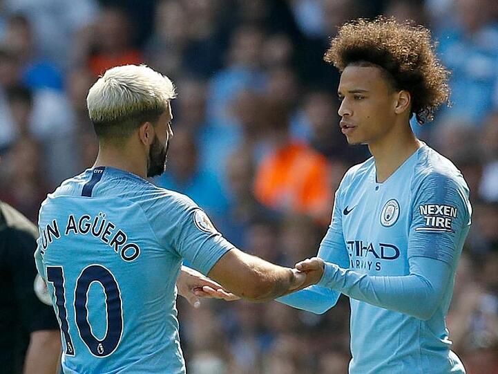 Sergio Agüero (l) erzielte für Manchester City das Tor des Tages.