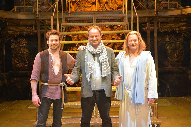 Szene aus "Jesus Christ Superstar" in der vom Komponisten autorisierten Produktion des Deutschen Theaters