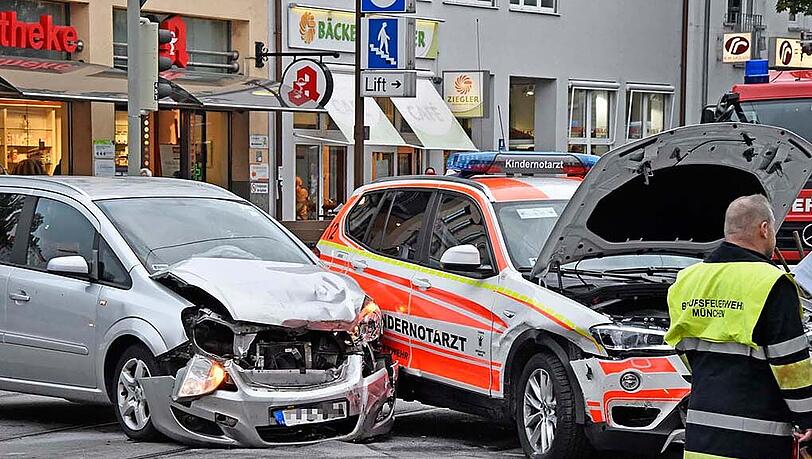 Bei dem Verkehrsunfall in Giesing wurde glücklicherweise niemand verletzt. Bei dem Verkehrsunfall in Giesing wurde glücklicherweise niemand verletzt.