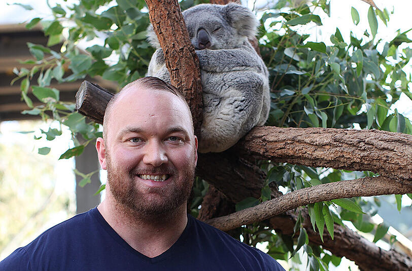 Der isländische Schauspieler Hafthor Julius "Thor" Björnsson im Wild Life Sydney Zoo in Sydney.