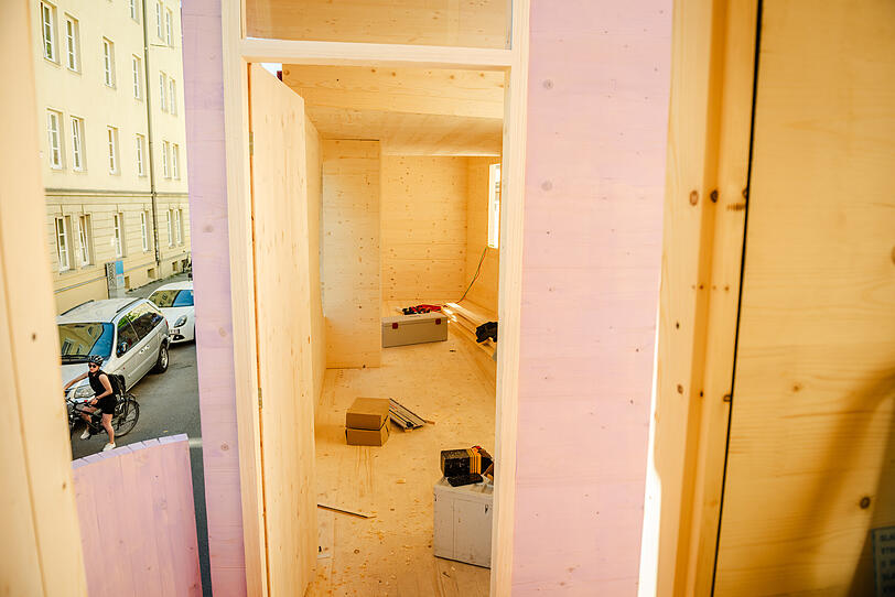 Noch etwas Baustelle, bald gratis nutzbar: Die zwei R&auml;ume des "Zuhaus" in Haidhausen.