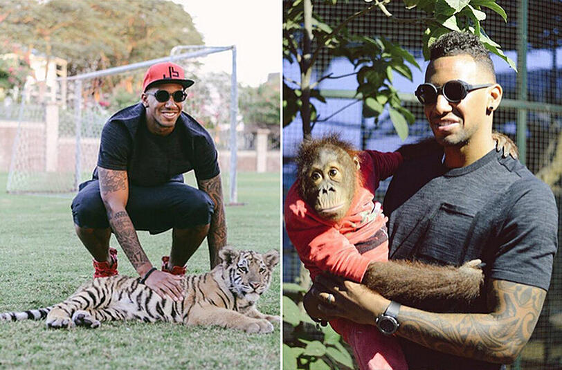Jerome Boateng: Auf Kuschelkurs mit den Tieren dieser Welt.