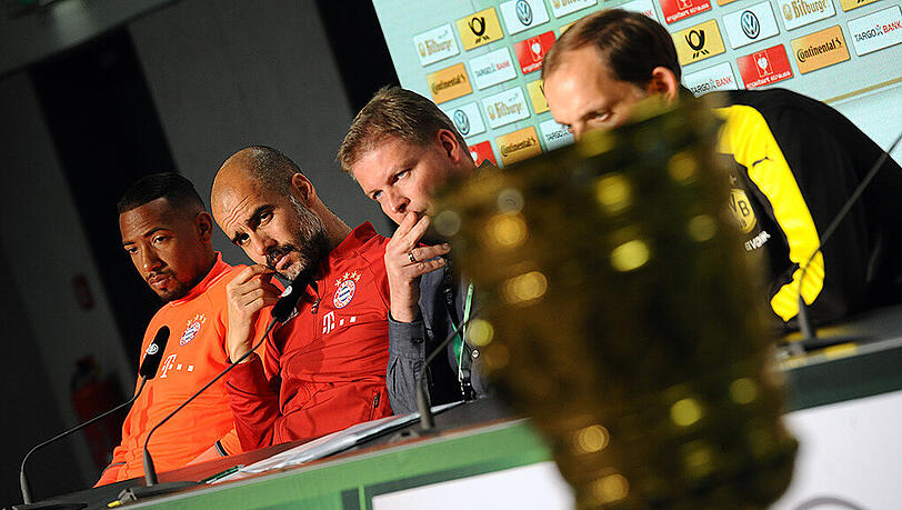 Den Titel im Visier: Pep Guardiola (2. v. l.) will in seinem letzten Spiel als Bayern-Trainer das Double perfekt machen. Den Titel im Visier: Pep Guardiola (2. v. l.) will in seinem letzten Spiel als Bayern-Trainer das Double perfekt machen.