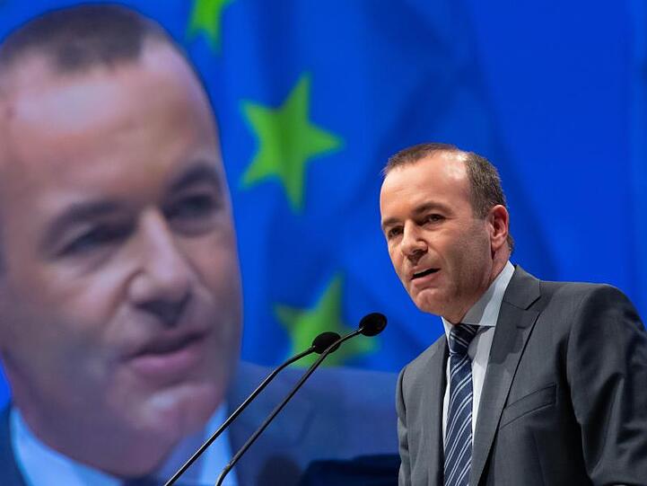 Manfred Weber am vergangenen Freitag während der gemeinsamen Abschlusskundgebung zur Europawahl von EVP, CDU und CSU in München.