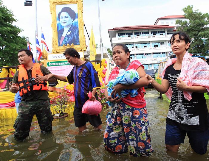 Überschwemmung in Thailand die Bilder