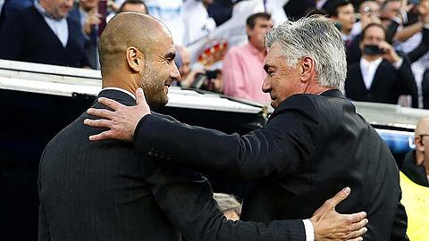 Zwei Trainer, die sich verstehen: Pep Guardiola und Carlo Ancelotti.