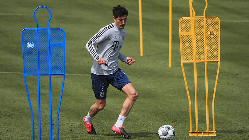 Robert Lewandowski am Dienstag im Bayern-Training.