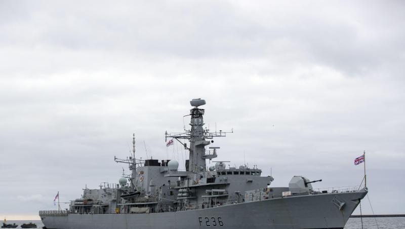 Die britische Fregatte HMS Montrose. Die britische Fregatte HMS Montrose.