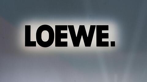 Das Loewe-Logo ist zu sehen. Foto: Robert Schlesinger/dpa-Zentralbild/dpa/Symbolbild