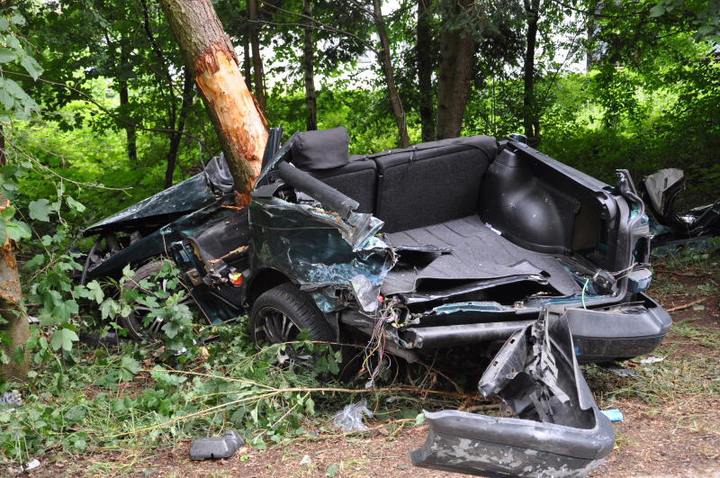 Der Wagen zerschellte an einem Baum - der Fahrer starb an der Unfallstelle.