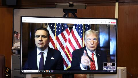 Trump war per Video bei der Strafmaßverkündung zugeschaltet.