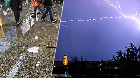 Das heftige Gewitter sorgte am Münchner Hauptbahnhof für nasse Füße.